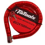 CADEADO CORRENTE GROSSA TRAVA PARA MOTO 1,50M - ITATOOLS Vermelho