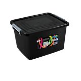 CAIXA ORGANIZADORA COM TRAVA 30L PRETA 44 X 35 X 27 CM - ARQPLAST