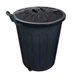 CESTO LIXEIRA FECHADO 100 LTS COM RODAS  PRETO - ARQPLAST