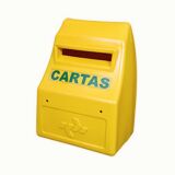 CAIXA CARTA CORREIO AMARELO DE PVC