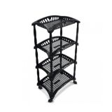 PRATELEIRA PLASTICA ORGANIZADORA PRETA 04 ANDARES