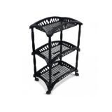 PRATELEIRA PLASTICA ORGANIZADORA PRETA 03 ANDARES