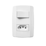 CONJ. 1TS + 1TU 20A SLIM ILUMI - ( INTERRUPTOR + TOMADA 20A)