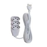 EXTENSÃO ELÉTRICA TRIPLA 3P 10A BRANCA 3 METROS - FCONDUTORES