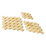 KIT AMERICANO DE ESTEIRAS 03 PCS DESCANSO PANELA DE MADEIRA