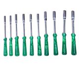Kit Chave Canhão 5mm A 14mm (10 Peças) Haste Longa Sextavada Verde 