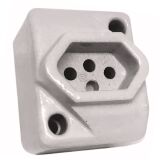 TOMADA DE PORCELANA SOBREPOR PLUG PADRÃO ABNT 25A RESISTENTE Cinza Brilhante Porcelana
